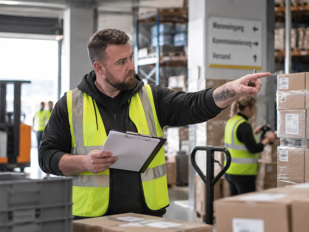 Teamarbeit im Lager bei hagebau