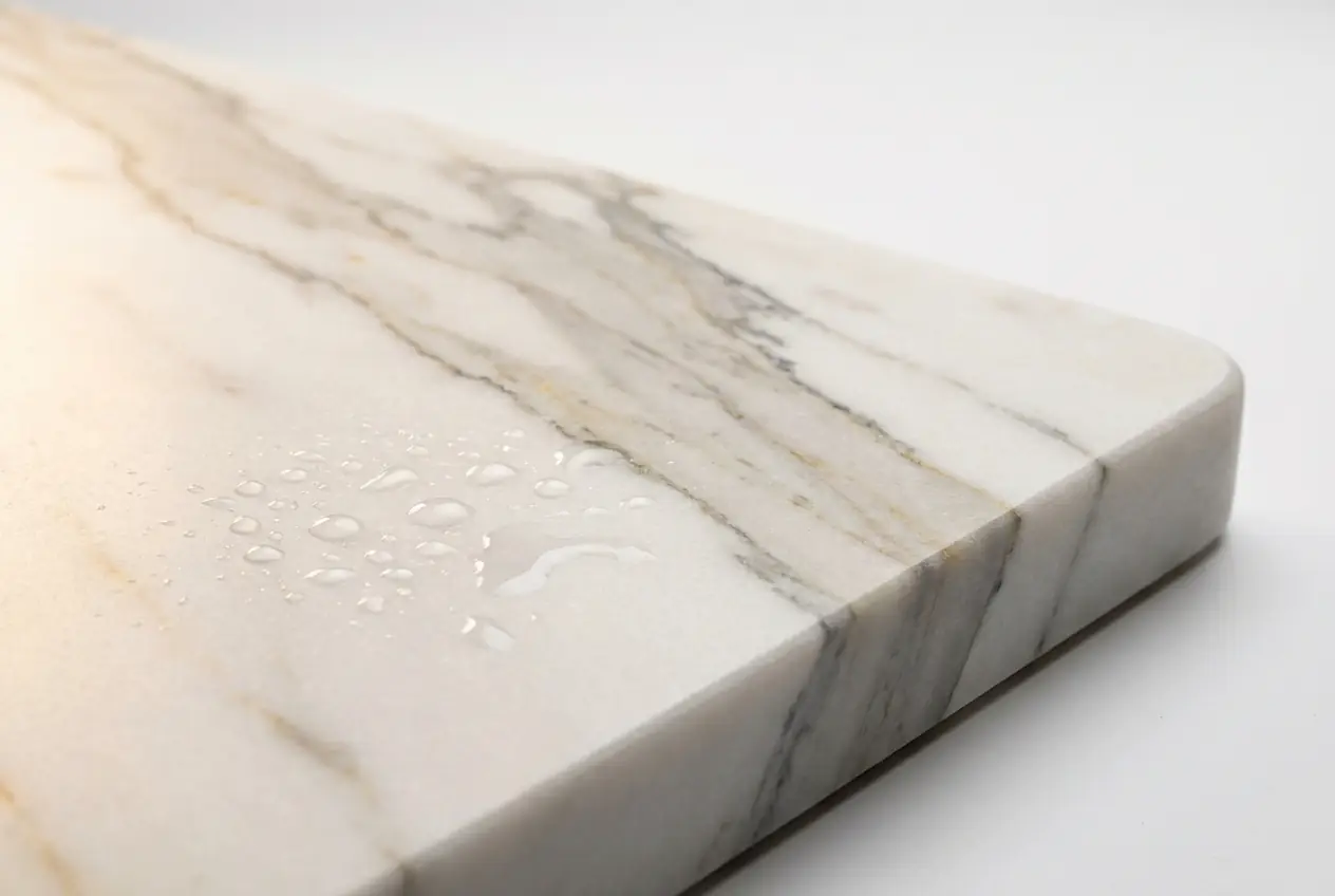 honed marble countertop surface texture close up
