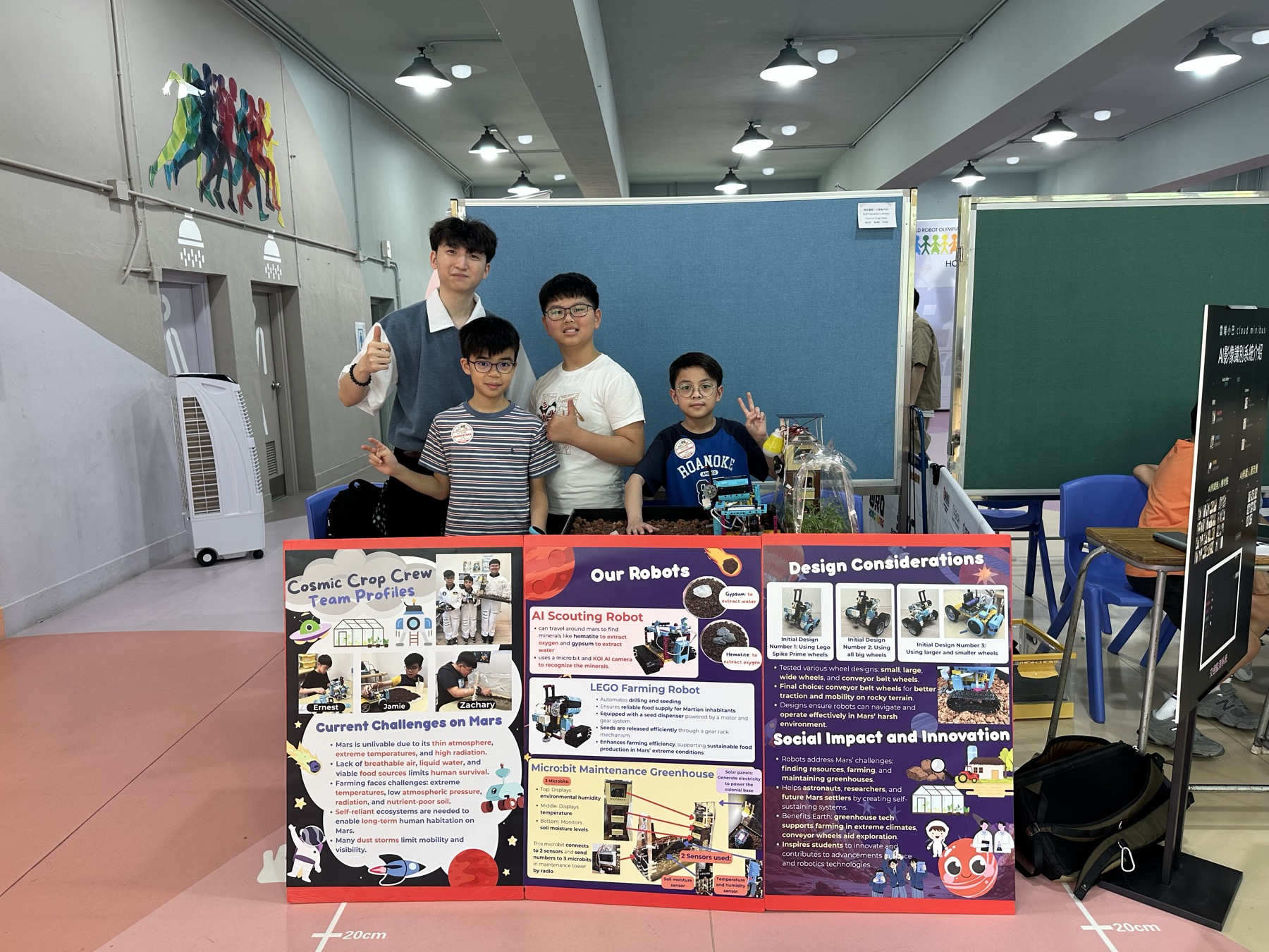 The team and their project display