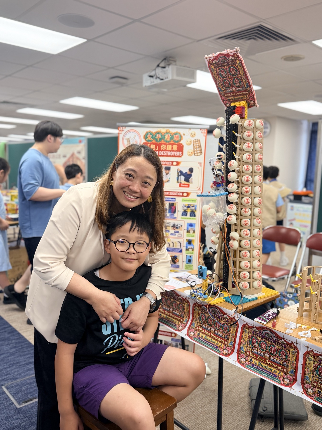 Visitors exploring Bunbot