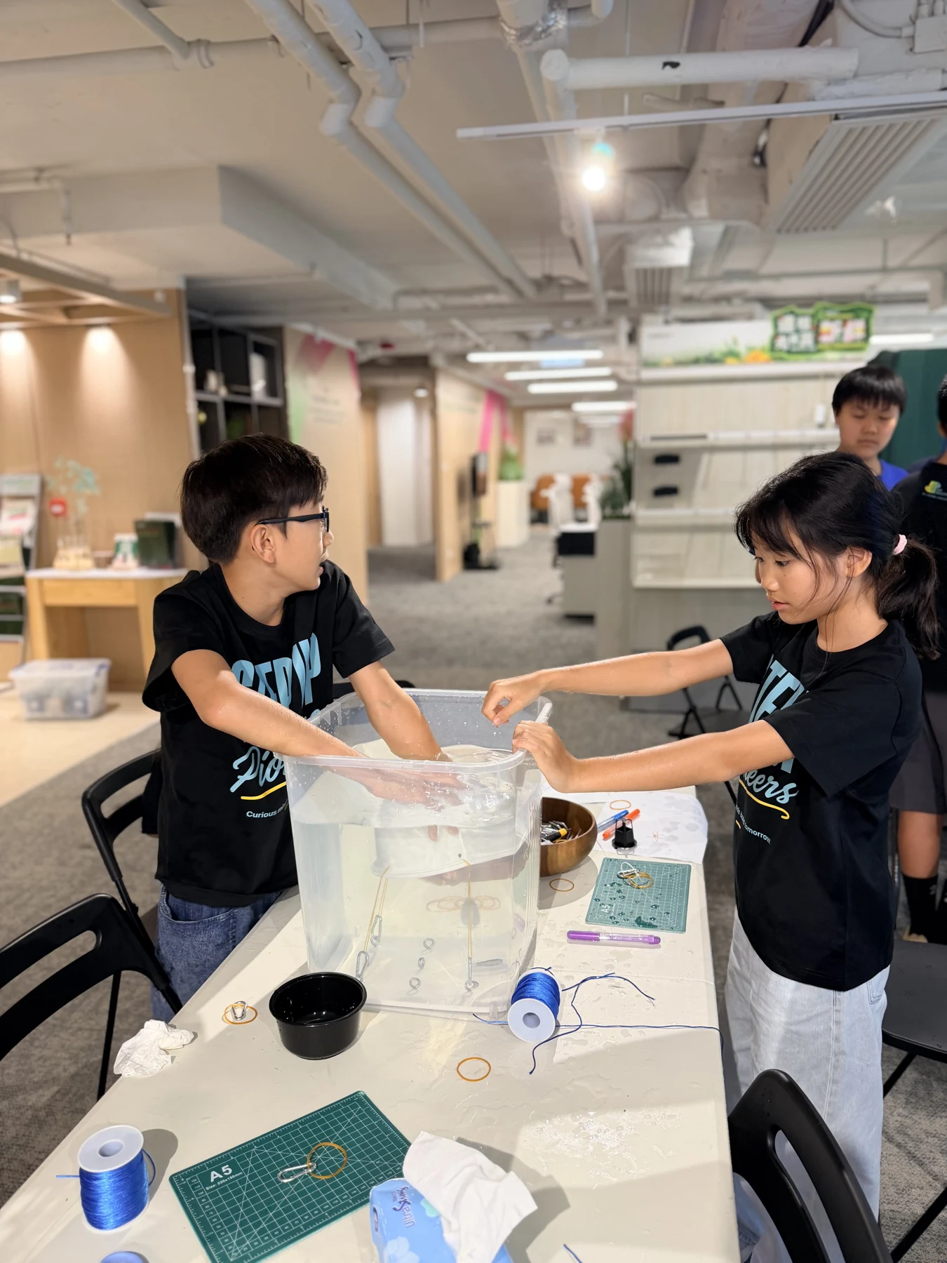 SUP students working on hands-on activities at Farmacy Green Hub