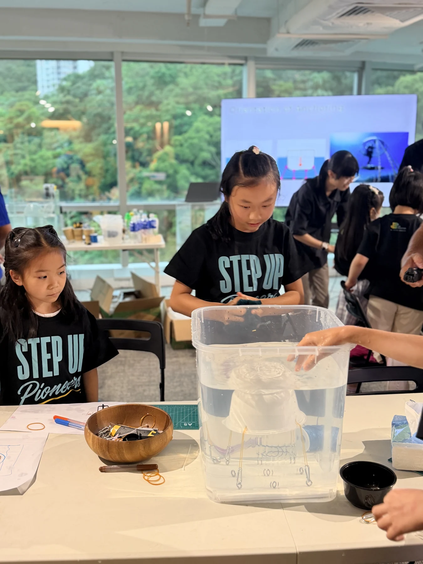 SUP students working on hands-on activities at Farmacy Green Hub