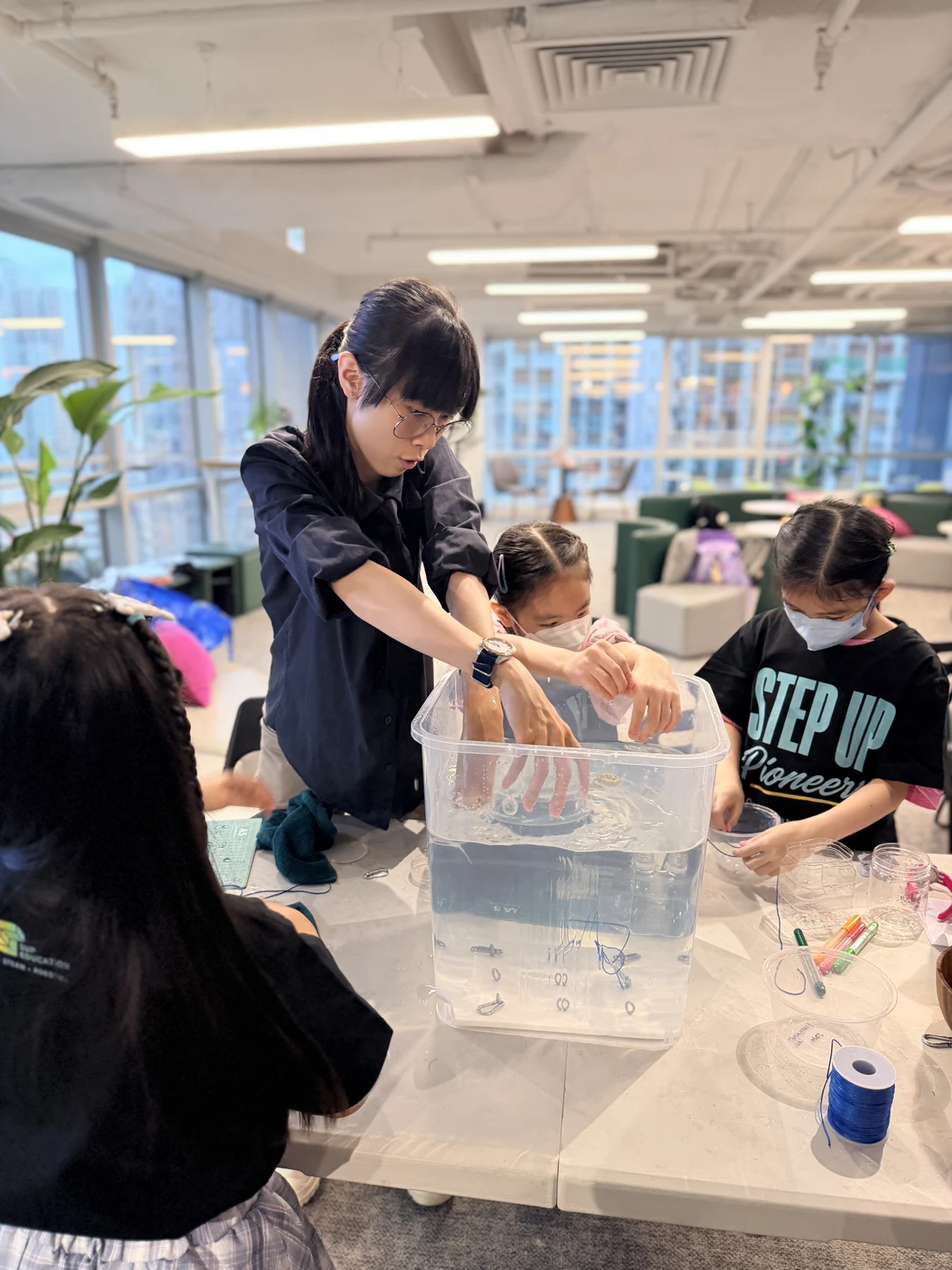 SUP students working on hands-on activities at Farmacy Green Hub