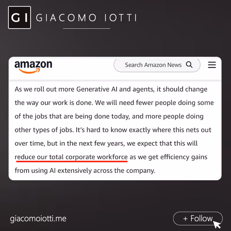 Amazon CEO Says AI Will Cut Corporate Jobs for Real This Time