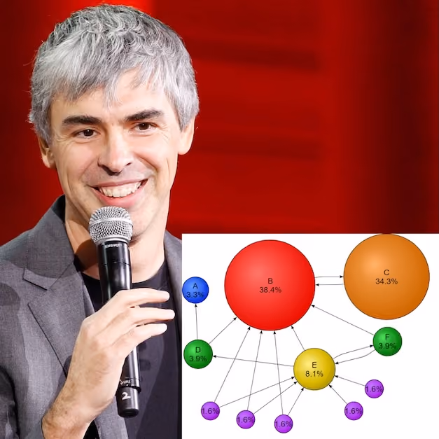 Man holding microphone; diagram with interconnected colored circles and percentages.