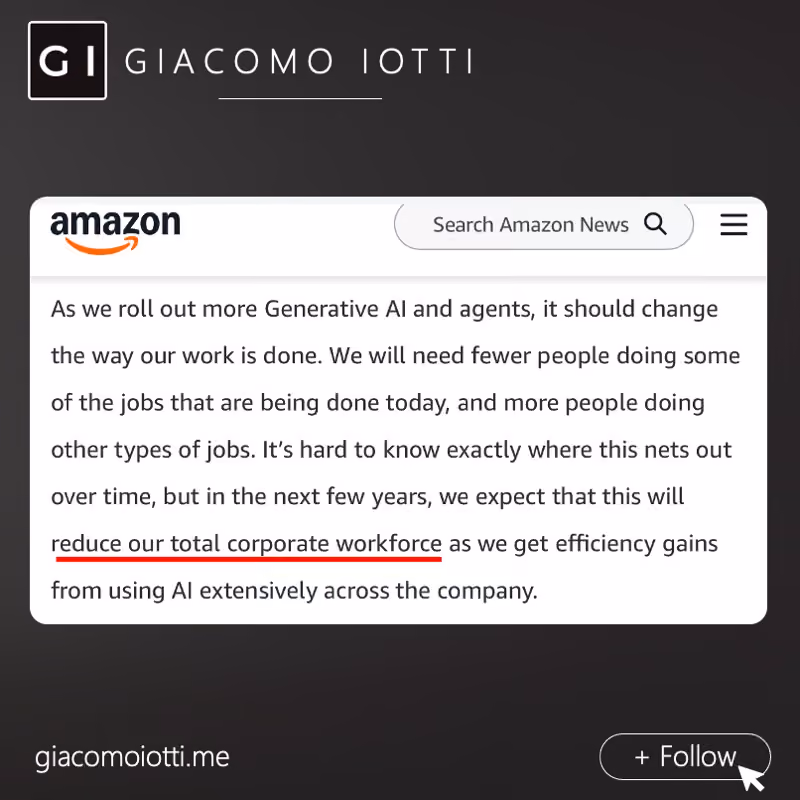 Amazon CEO Says AI Will Cut Corporate Jobs for Real This Time