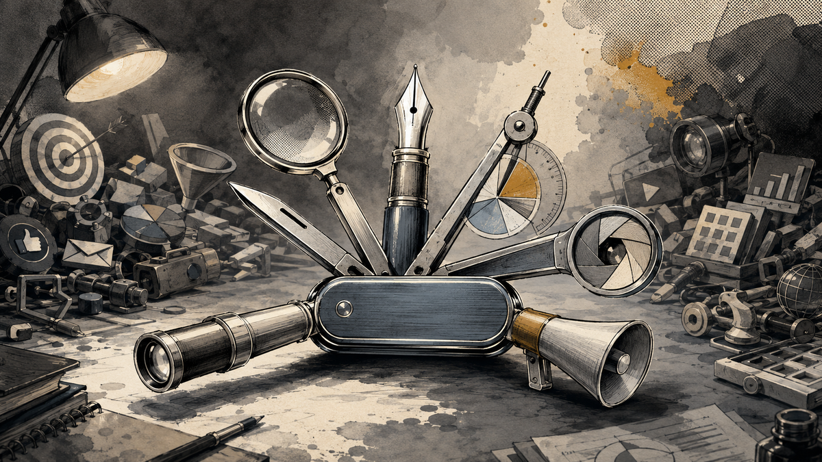 A multipurpose marketing tool replaces a cluttered pile of specialised gadgets.