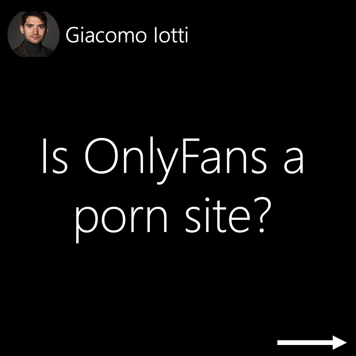 Carousel slide showing the text "is OnlyFans a porn site?"
