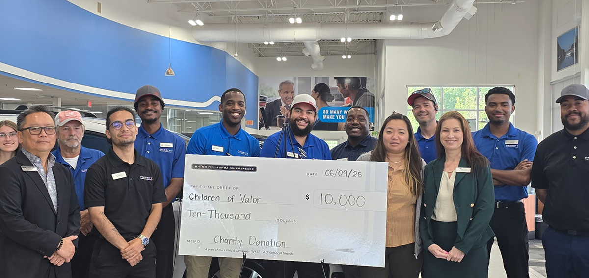 Priority Honda Chesapeake Empowers Military Children with $10K Donation
