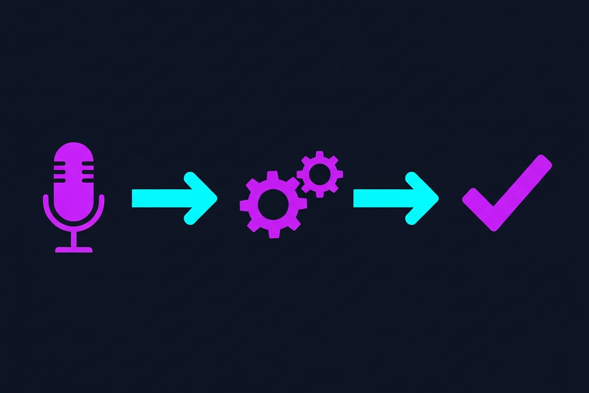 PC screen showing audio waveforms and recording controls on a dark navy gradient