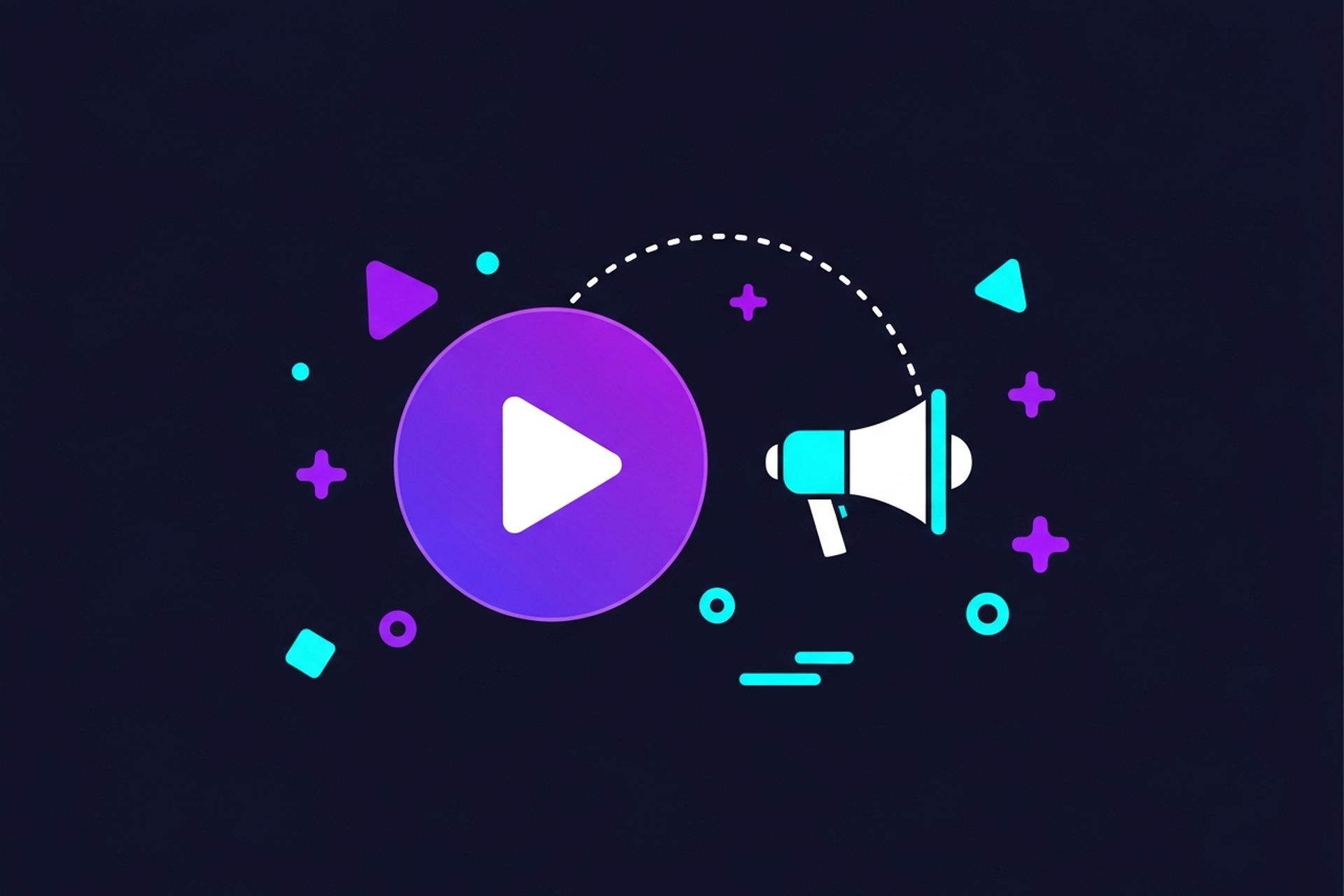 B2B marketer reviewing podcast ad performance data on a laptop with audio waveforms and CPM metrics on a dark navy background