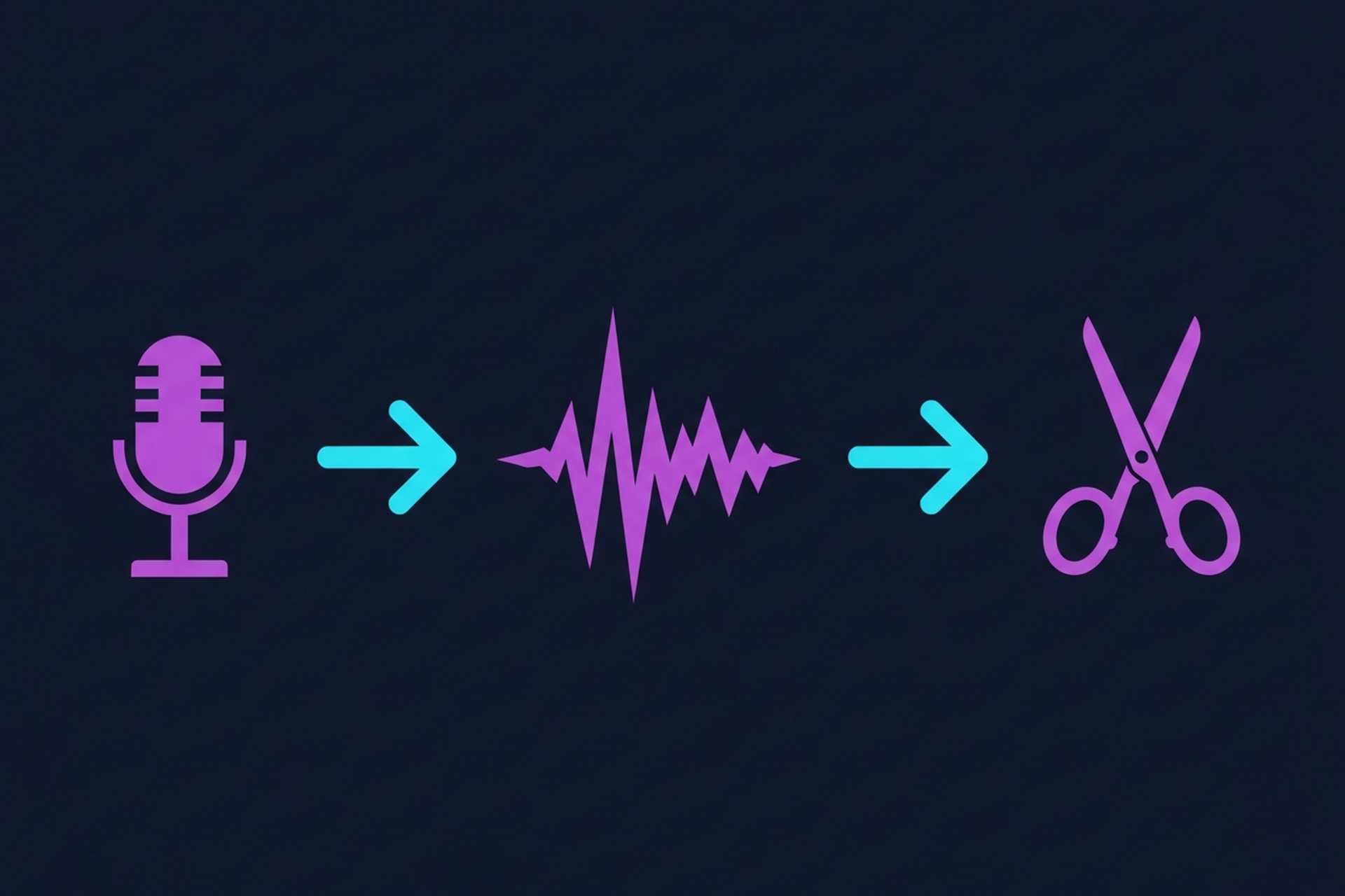 Audio waveform in Audacity editing interface with multiple tracks visible on a dark background