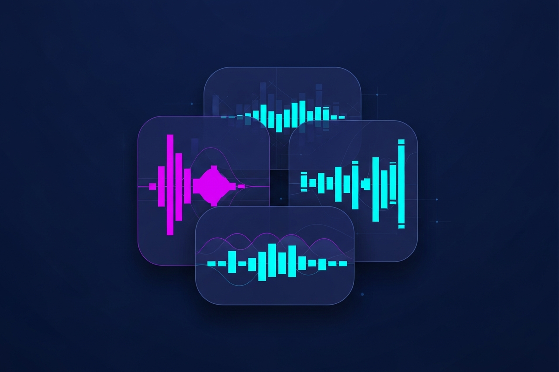 Visual overview of podcast editing services workflow from raw audio recording to polished final episode on dark navy background