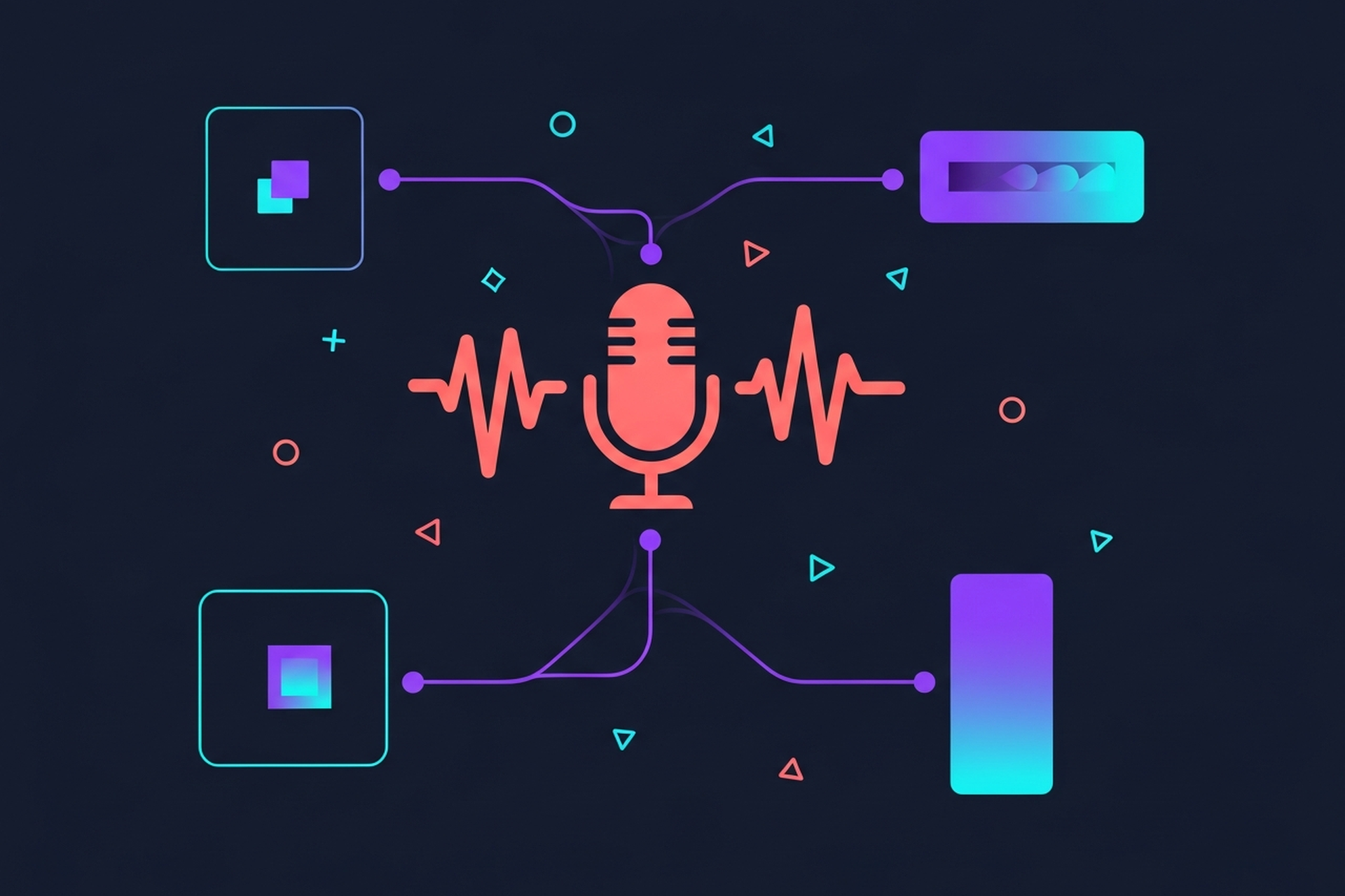 Diagram showing how podcast content gets repurposed into social media assets for B2B teams