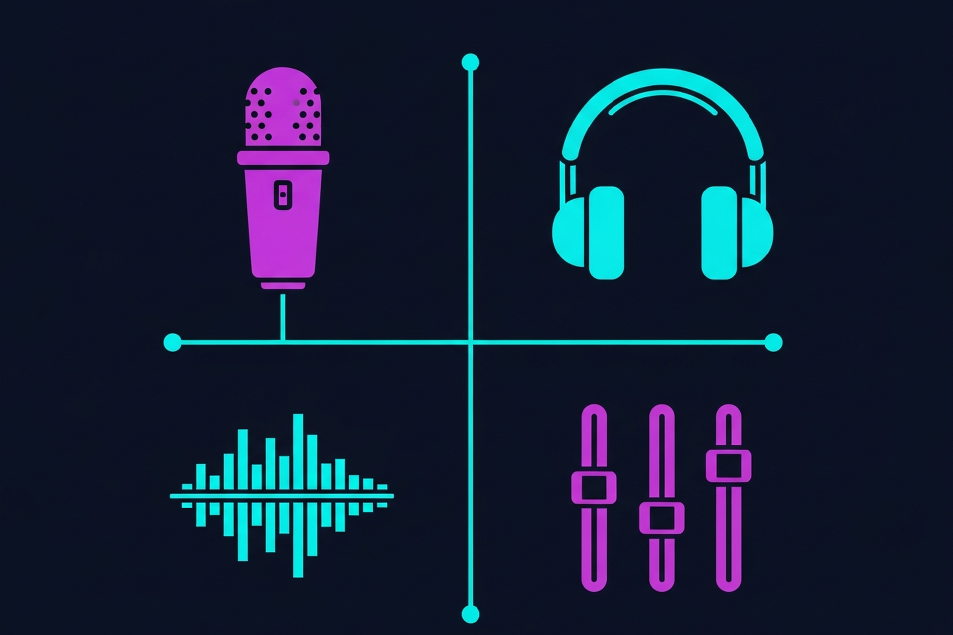 Podcast producer working at a professional audio workstation in a studio