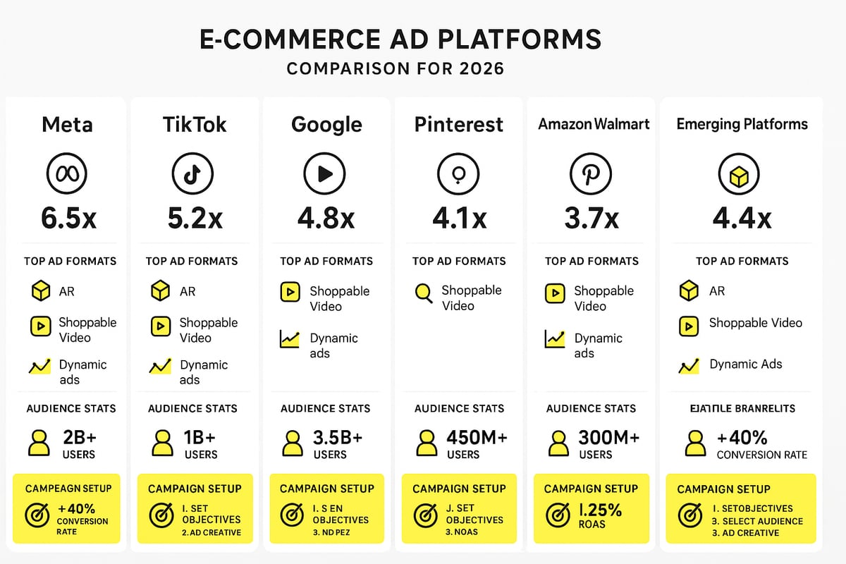 Core E-Commerce Ad Platforms & Their 2026 Playbooks