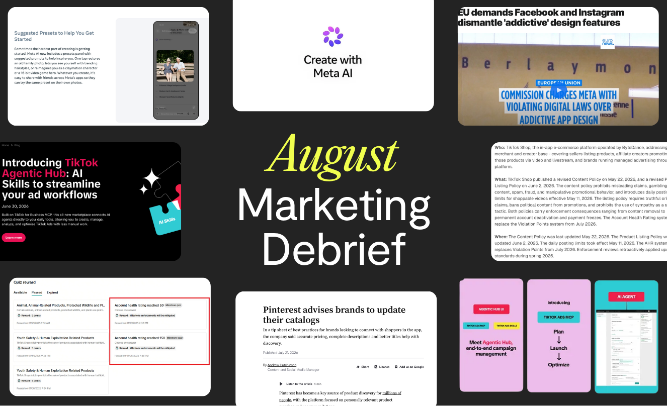 August's paid social updates: what to act on, what to watch, what can wait