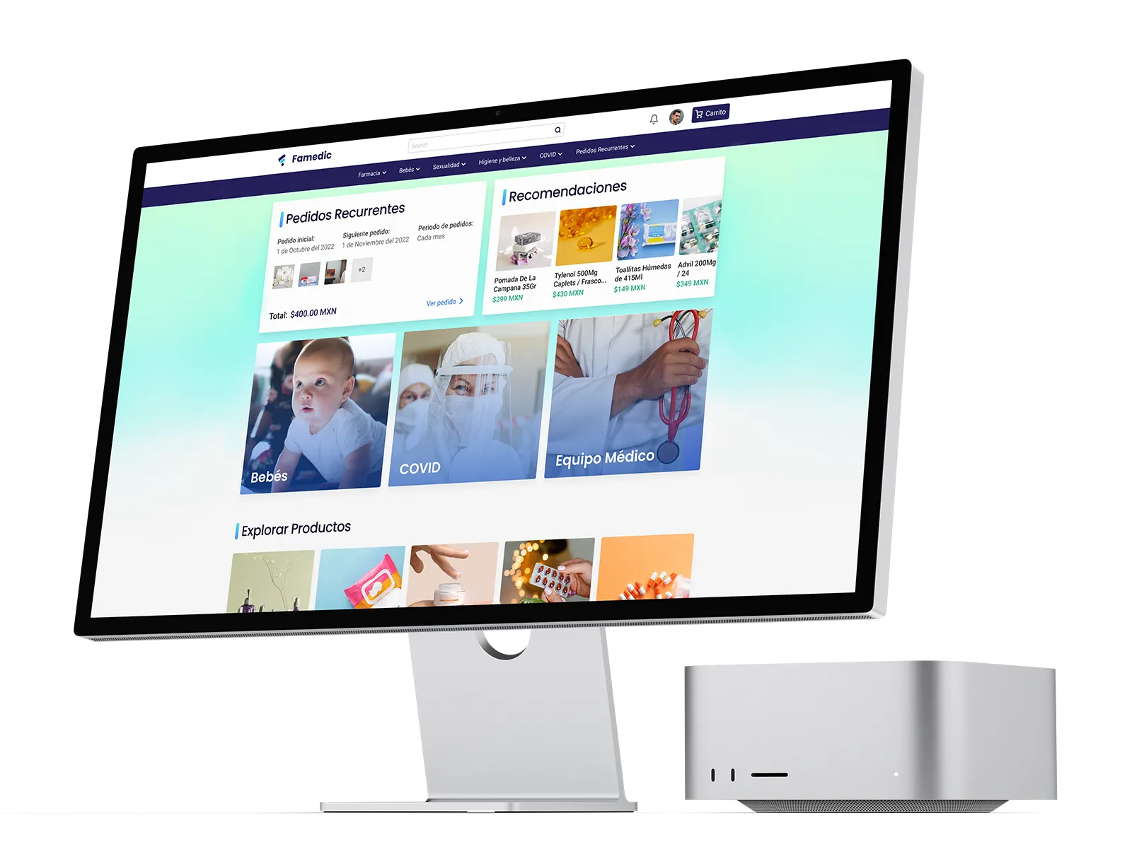 Famedic running on an iMac