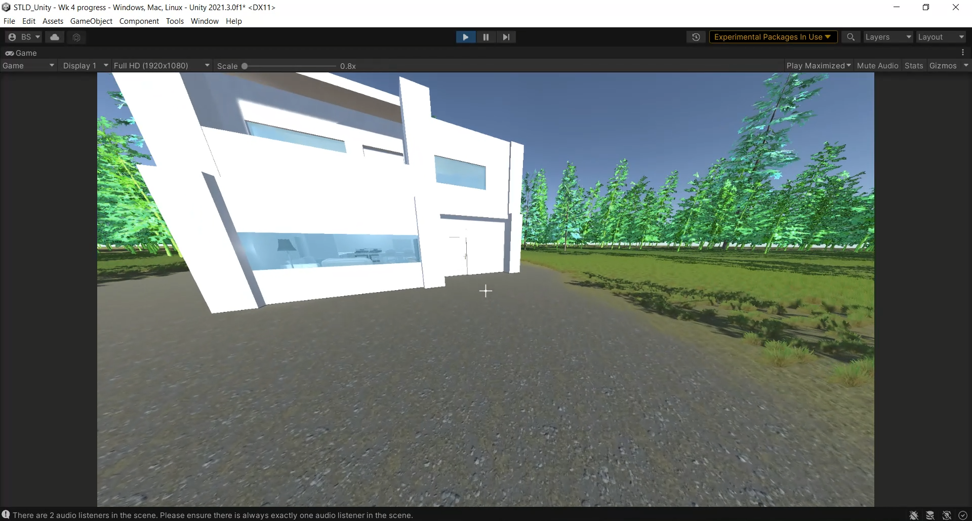 Front view of the property I built in Unity
