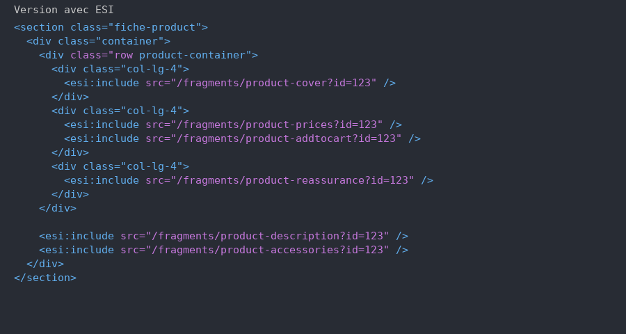 code avec la version ESI