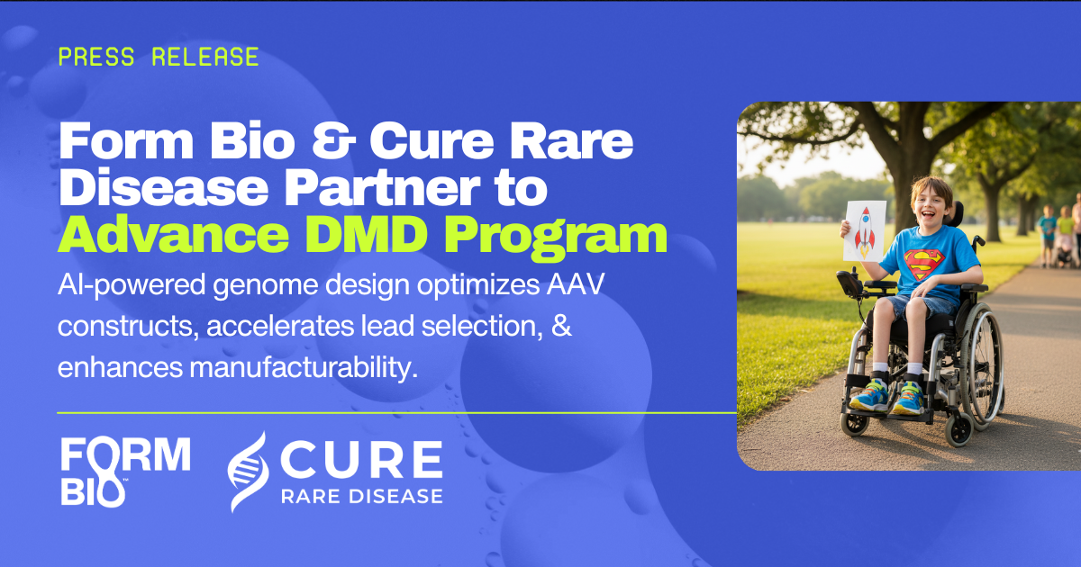 Form Bio and Cure Rare Disease Partner to Accelerate Genetic Medicine Development, Advancing CRD's DMD Program