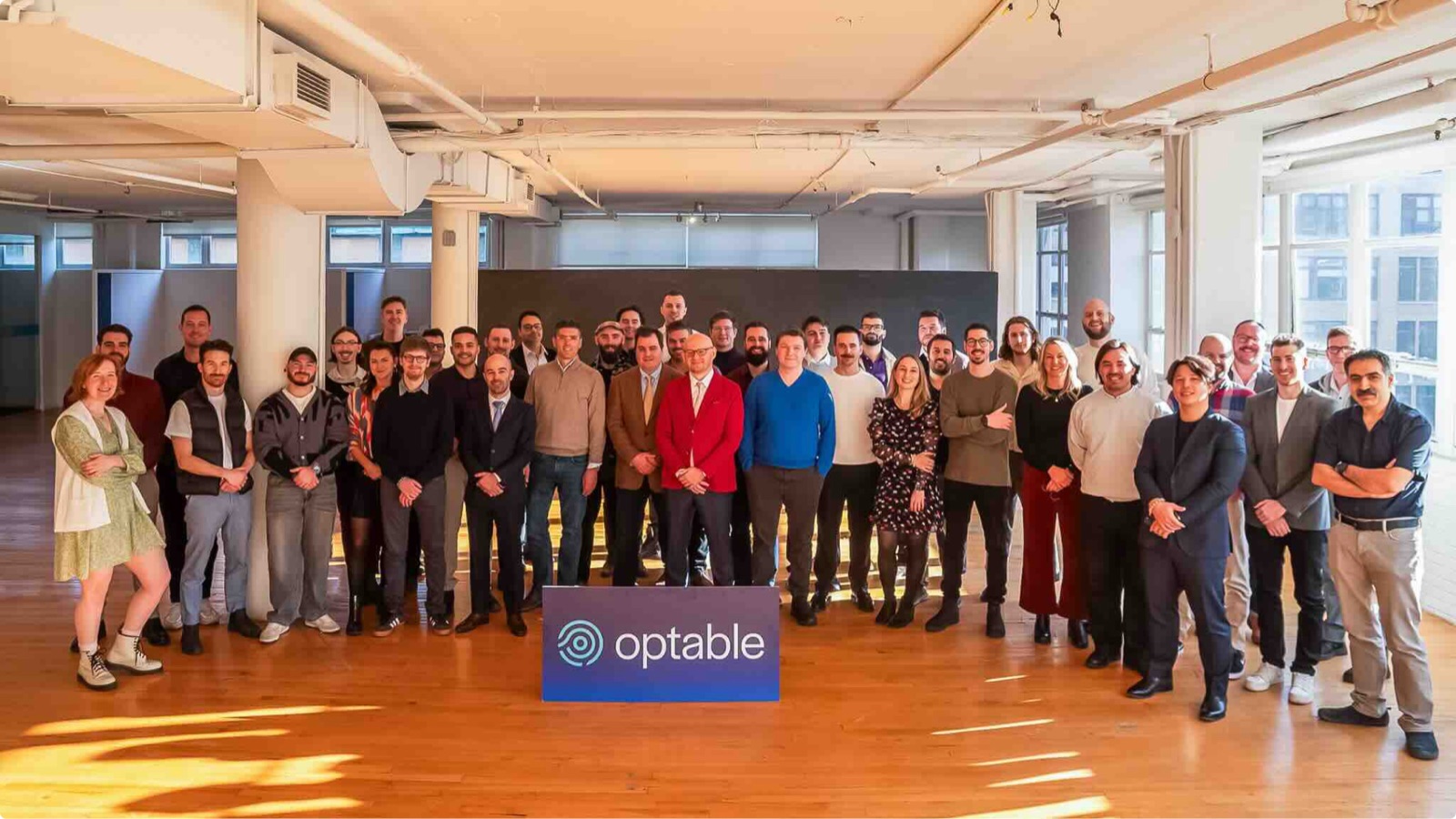The Optable team gathered in the office.