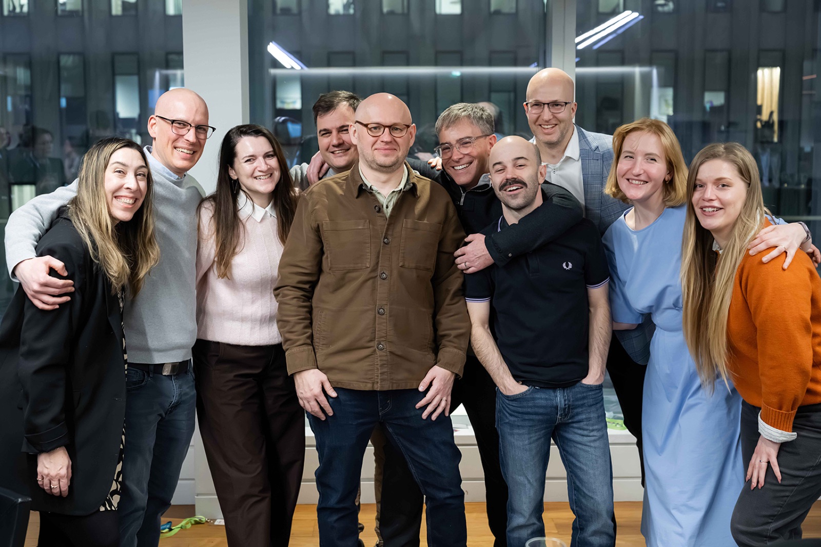 A group of Optable team members in the office.