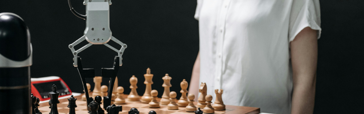 An AI plays a human at chess