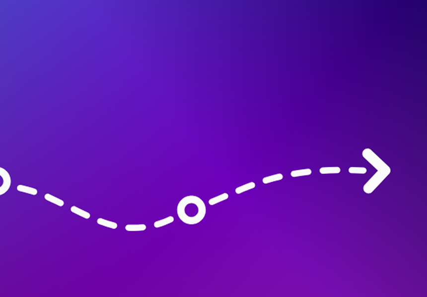 an arrow onward and upward