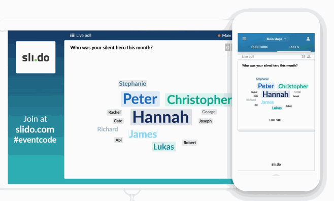 Slido interactive presentation tool makes it easy for Q&A and live polls in big meetings and conferences