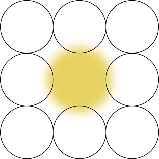 icon and diagram of 9 circles arranged as a team