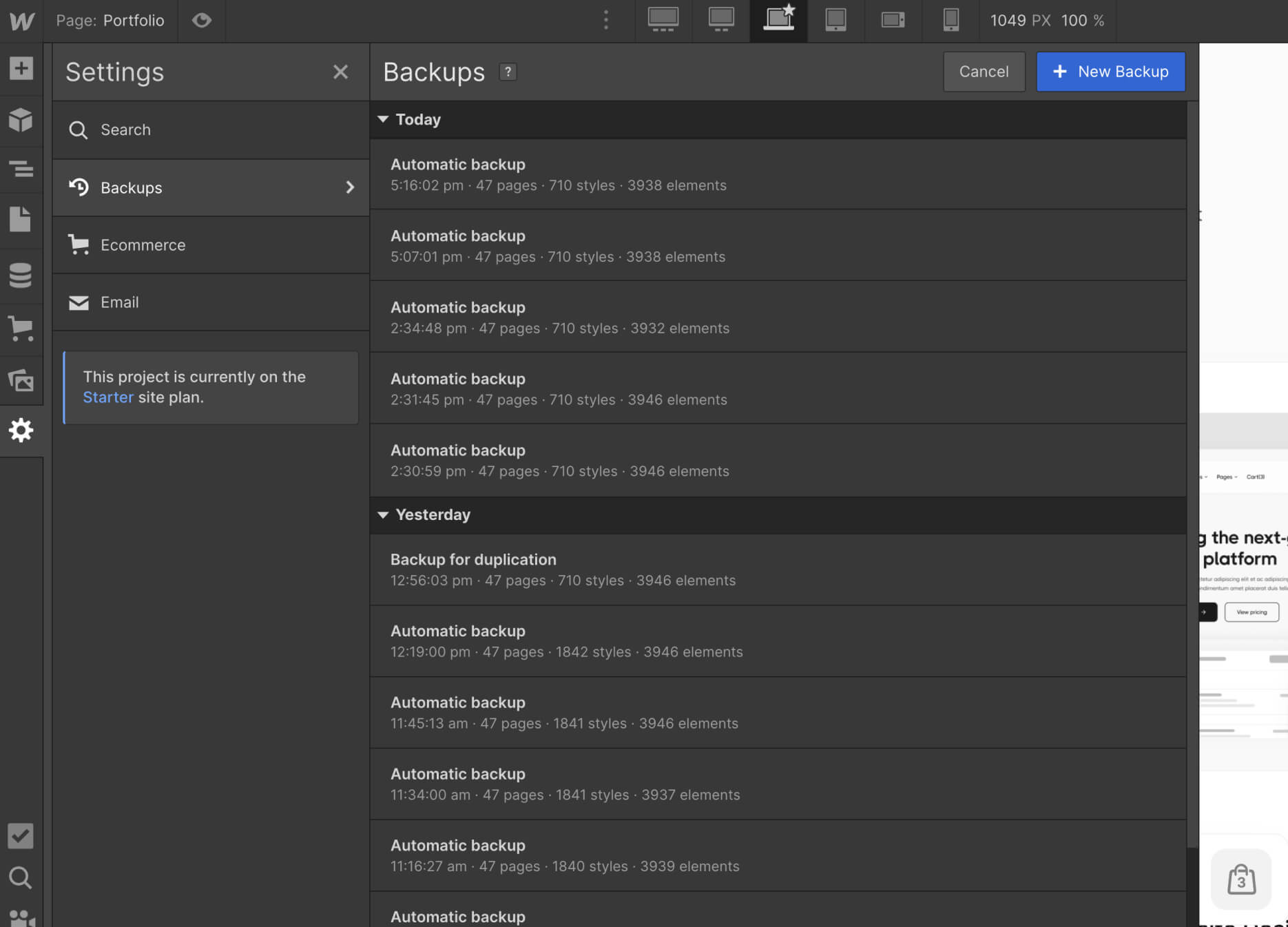 Backups - Simplematic X Webflow Template