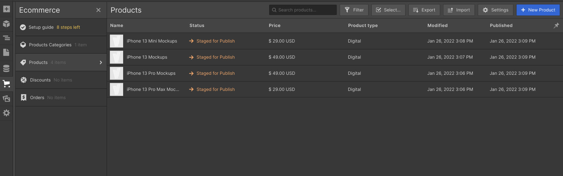 eCommerce Collection - Simplematic X Webflow Template