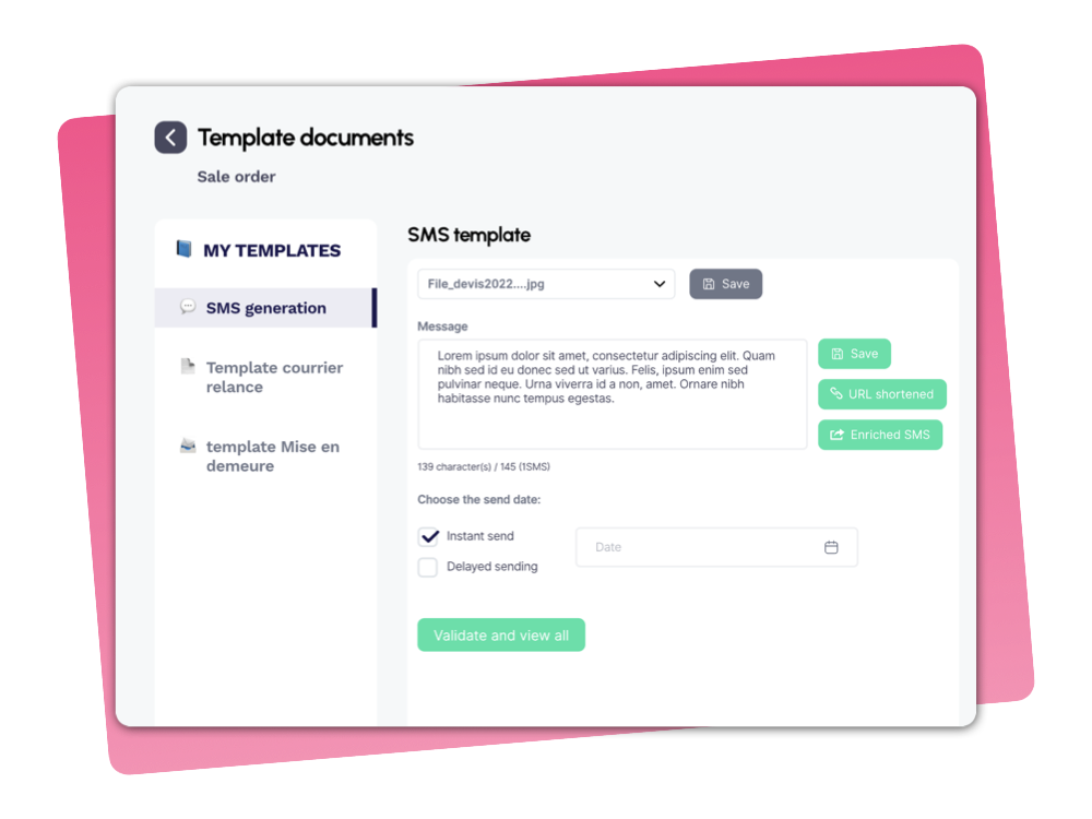 Exemple d'un portail client avec Alertes SMS et emails