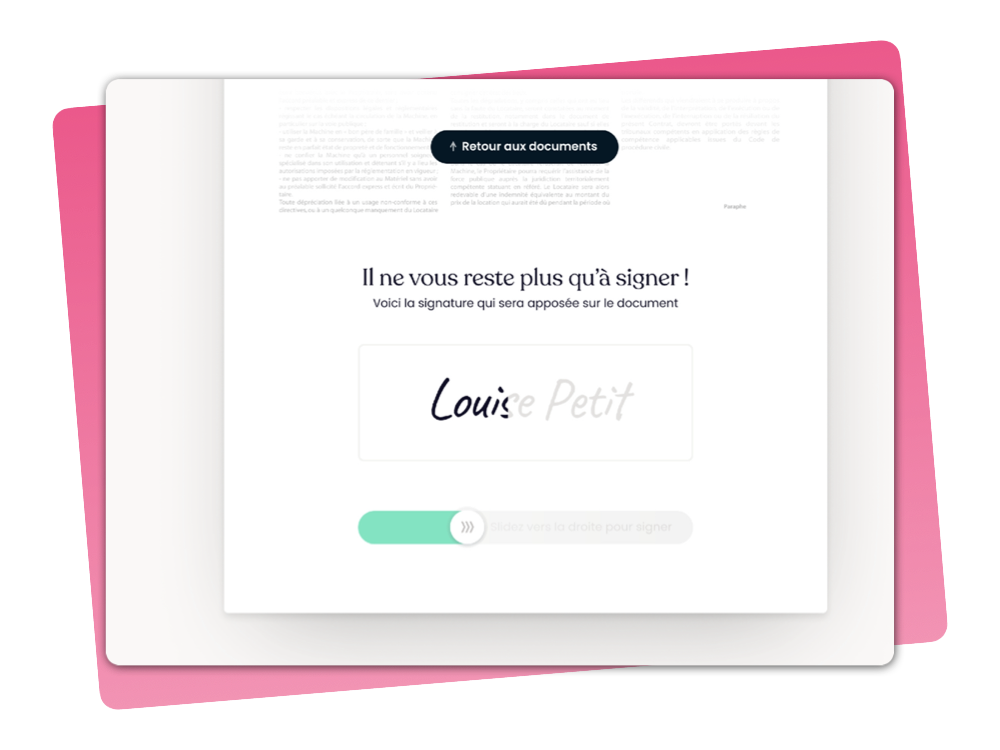 Exemple d'une interface avec signature électronique