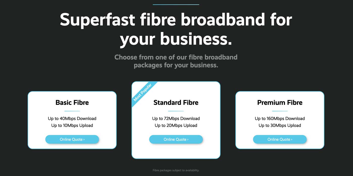 Examples of Broadband Packages