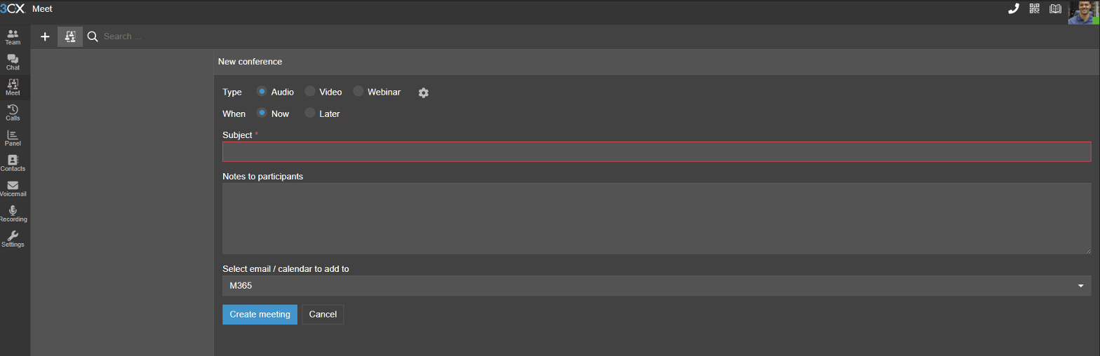 How to schedule a conference call on a 3cx phone system