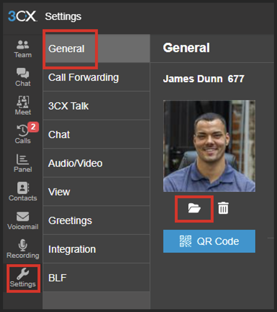 How to change your 3CX profile picture