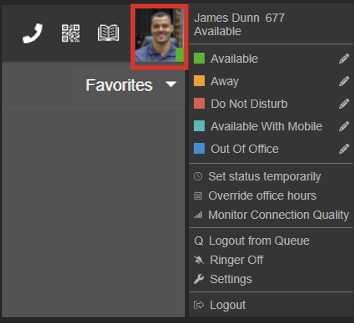 How to change your status/availability on 3CX