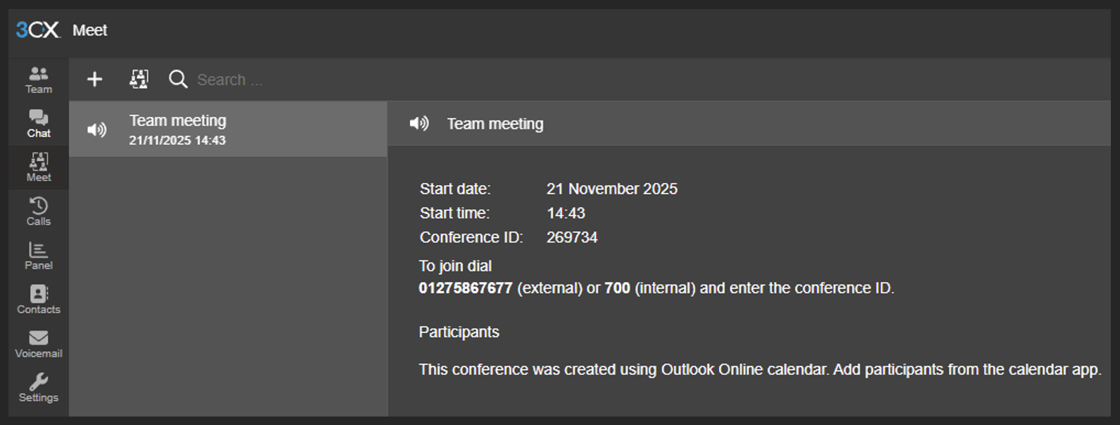 How to start a conference call on 3CX