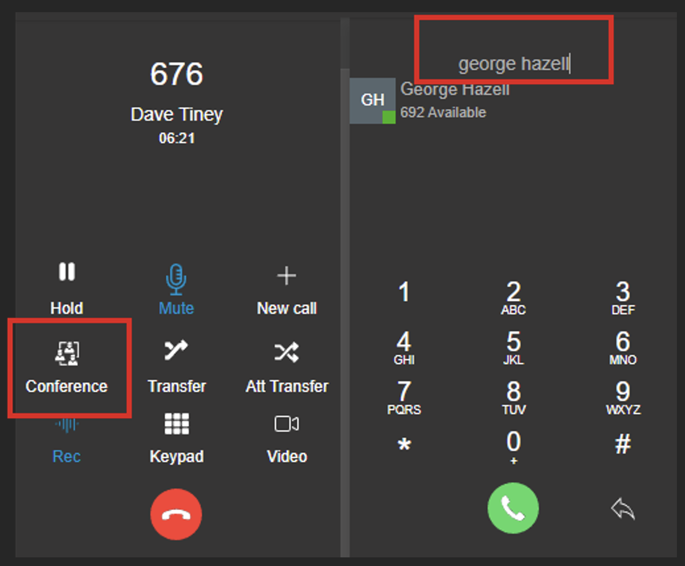 How to start an ad-hoc conference call on 3CX