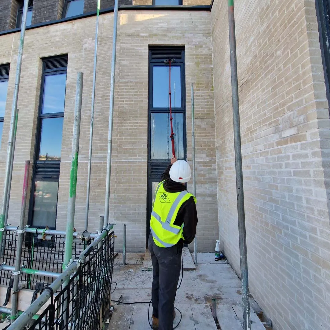 Gutter cleaning with our SkyVac