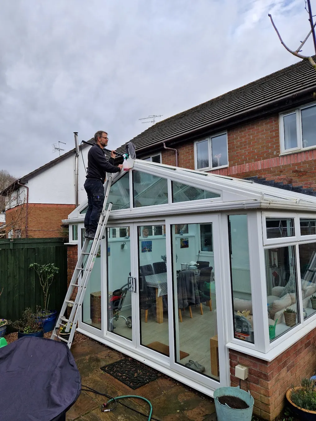 Eco Green cleaning a conservatory in Porthcawl
