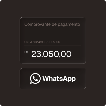 Comprovante de pagamento feito pelo WhatsApp