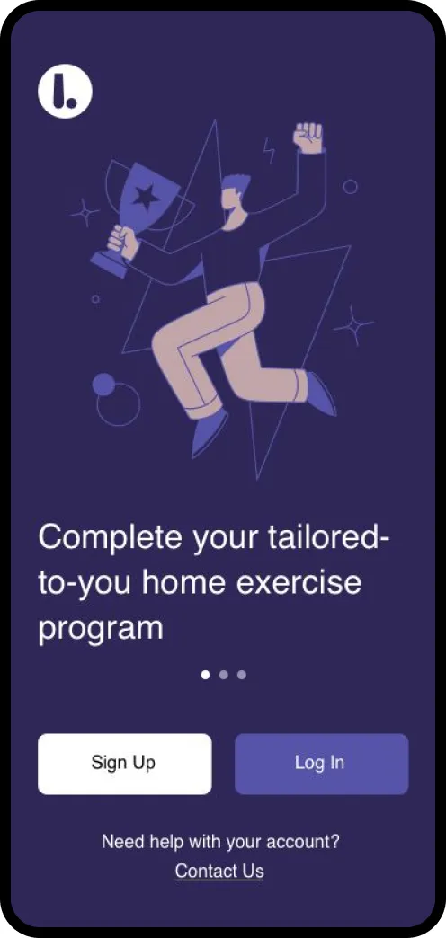 Limber Health app welcome screen