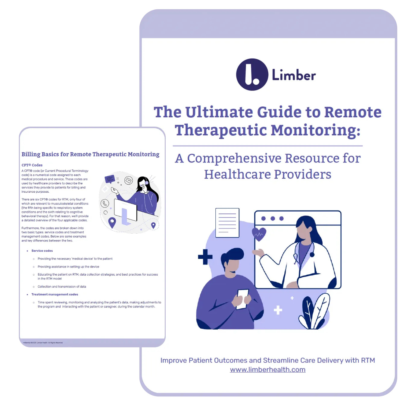 Limber Health Remote Therapeutic Monitoring (RTM) Guide cover and content page