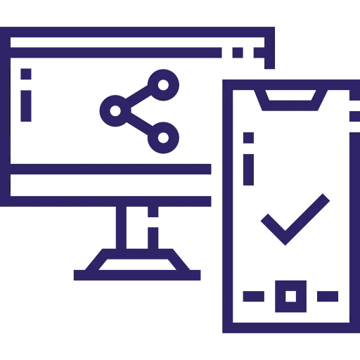 purple desktop and phone icon