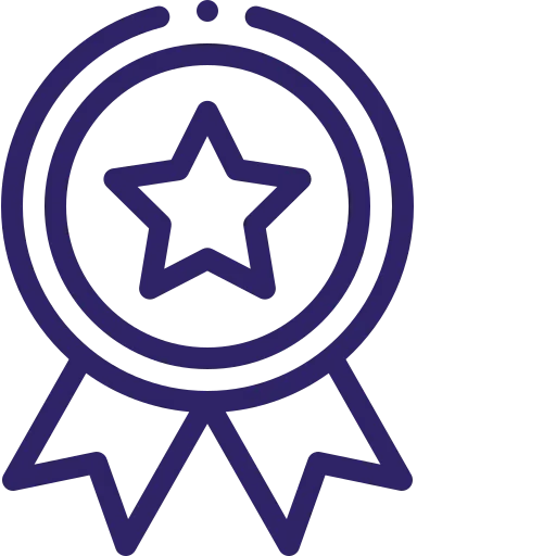 purple medal icon with star
