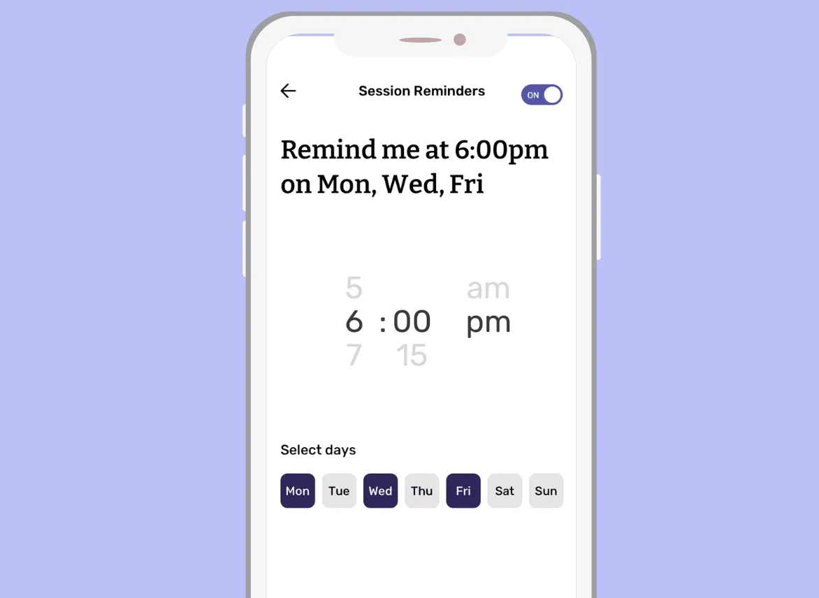 Limber Health app set daily reminders