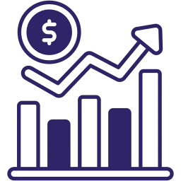 purple data trend icon